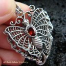 Sterling Silver & Garnet Butterfly Pendant SP-461-KT