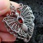 Sterling Silver & Garnet Butterfly Pendant SP-461-KT