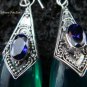 925 Silver Syntethic Green Quartz & Amethyst Earrings SJ-127-KT