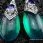 925 Silver Syntethic Green Quartz & Amethyst Earrings SJ-127-KT