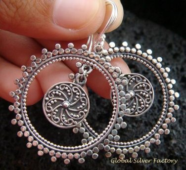 Sterling Silver Round Filigree Earrings SE-146-KT