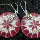 925 Silver Citrine & Shell Earrings ER-542-KT