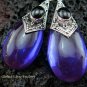 925 Silver Syn Amethyst & Black Onyx Earrings SJ-216-KT