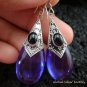 925 Silver Syn Amethyst & Black Onyx Earrings SJ-216-KT