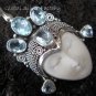 Silver 6 Blue Topaz Goddess Pendant GDP-247-KT
