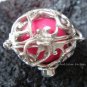Silver Moonstone Flower Heart Harmony Ball Pendant HB-228c-KT