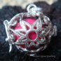 Silver Moonstone Flower Heart Harmony Ball Pendant HB-228c-KT