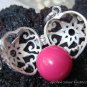 Silver Moonstone Flower Heart Harmony Ball Pendant HB-228c-KT