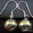 925 Silver Gold Filigree Chime Ball Earrings CBE-118-KT