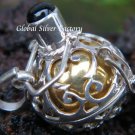 925 Silver Black Onyx Harmony Chime Ball Pendant HB-121-KT