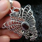 Sterling Silver & Garnet Butterfly Pendant SP-465-KT