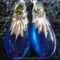 Sterling Silver Blue Agate (syn)&Peridot Earrings SJ-168-KA