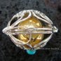 Silver Turquoise Heart Harmony Ball Pendant HB-232-KT