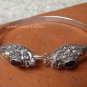 Sterling Silver Two Head Cobra Snake Bangle W Garnet SBB-219-PS