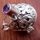 925 Silver Amethyst Frangipani Harmony Ball Pendant HB-112-KT