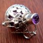 925 Silver Amethyst Frangipani Harmony Ball Pendant HB-112-KT