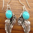 Silver & Turquoise Leaf Design Earrings ER-367-NY