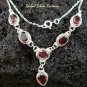 Sterling Silver & 6 Garnet Necklace NS-114-PS