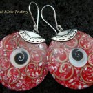 Sterling Silver Red Shell Earrings ER-543-KT