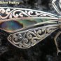 925 Silver Dragonfly Shell & Turquoise Brooch BC-111-PS