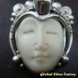 Sterling Silver Garnet Carved Bone Goddess Pendant GDP-169-KT