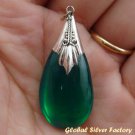 925 Silver Green Quartz (syn) Pendant SJ-203-KT