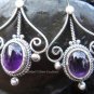 925 Silver & Amethyst Small Curve Earrings ER-318-NY
