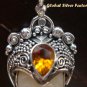 925 Silver Citrine Carved Bone Goddess Pendant GDP-198-KT