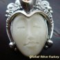 925 Silver Citrine Carved Bone Goddess Pendant GDP-198-KT