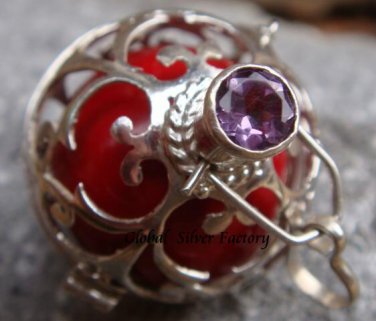 925 Silver Amethyst Large Harmony Ball Pendant HB-102c-KT