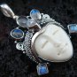 Silver 6 Rainbow Moonstone Goddess Pendant GDP-234-KT