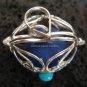 Silver Turquoise Heart Harmony Ball Pendant HB-232c-KT