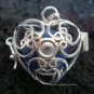 Silver Turquoise Heart Harmony Ball Pendant HB-232c-KT
