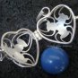 Silver Turquoise Heart Harmony Ball Pendant HB-232c-KT