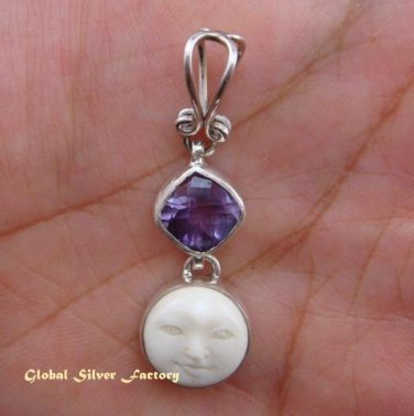 Petite Silver Amethyst Sajen Goddess Pendant GDP-645-NY