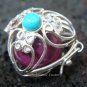 Silver Turquoise Heart Harmony Ball Pendant HB-232d-KT