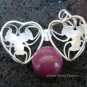 Silver Turquoise Heart Harmony Ball Pendant HB-232d-KT