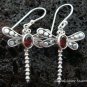 Sterling Silver Garnet Dragonfly Earrings ER-426-KT