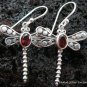 Sterling Silver Garnet Dragonfly Earrings ER-426-KT