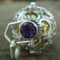 Silver Amethyst Bali Design Harmony Ball Pendant HB-152-KT