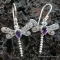 925 Silver Amethyst Dragonfly Earrings ER-425-KT
