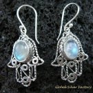 925 Silver & Rainbow Moonstone Bali Earrings ER-549-KT