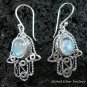 925 Silver & Rainbow Moonstone Bali Earrings ER-549-KT