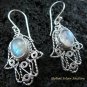 925 Silver & Rainbow Moonstone Bali Earrings ER-549-KT