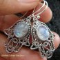 925 Silver & Rainbow Moonstone Bali Earrings ER-549-KT