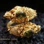 Silver & 18kt Gold Plated Peridot Snake Ring GPR-122-KA