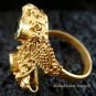 Silver & 18kt Gold Plated Peridot Snake Ring GPR-122-KA