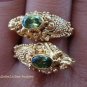 Silver & 18kt Gold Plated Peridot Snake Ring GPR-122-KA