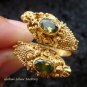 Silver & 18kt Gold Plated Peridot Snake Ring GPR-122-KA