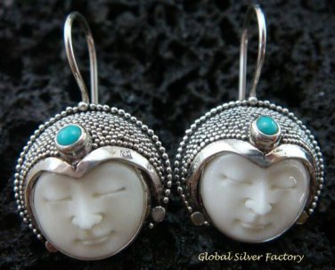 925 Silver & Turquoise Goddess Earrings GDE-988-PS